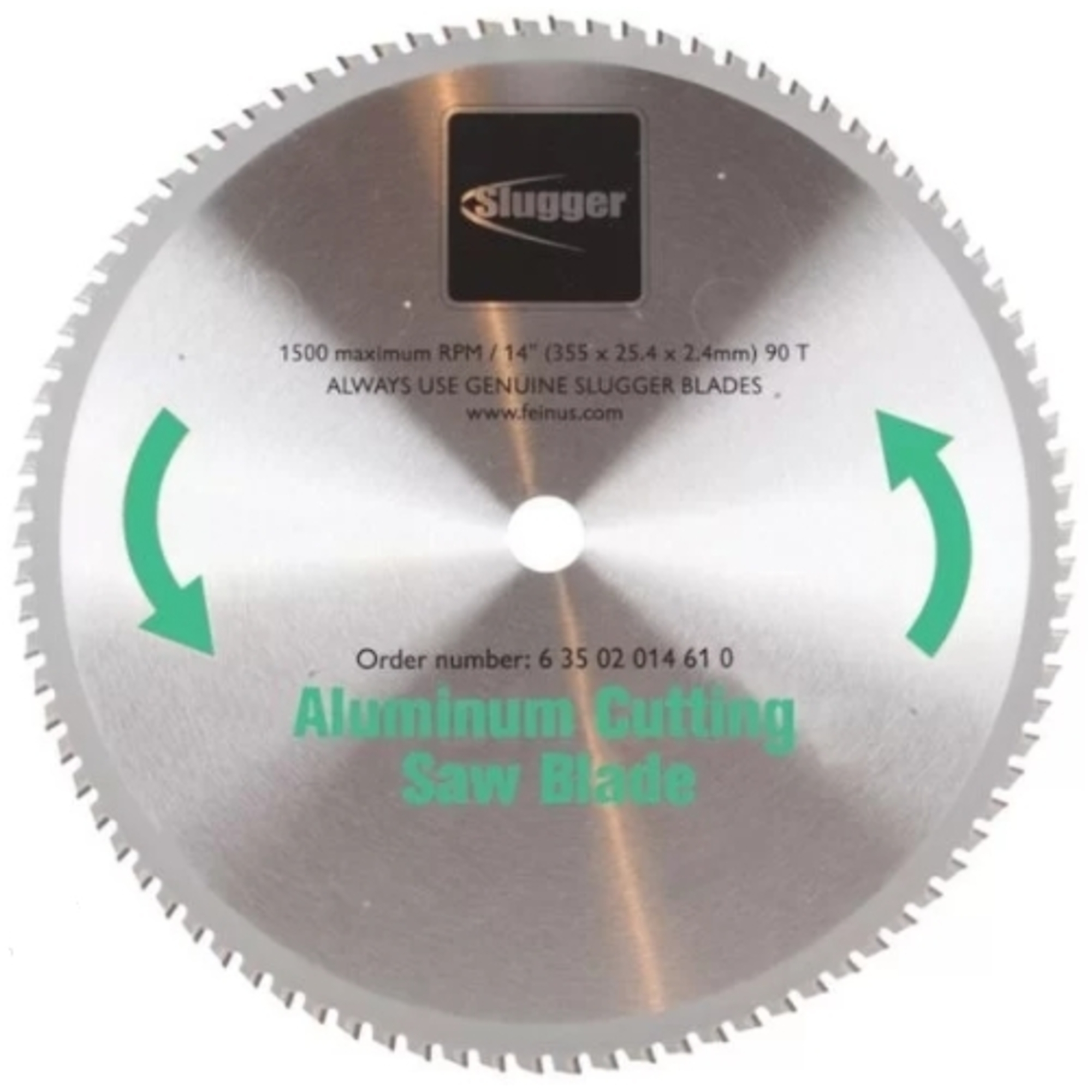 Fein 14" Slugger Aluminum Cutting Saw Blade, 1500RPM, 90 Teeth